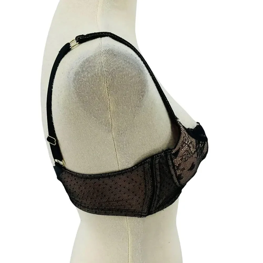 Eve's Temptation Black Lace Lined Lift Bra 32C